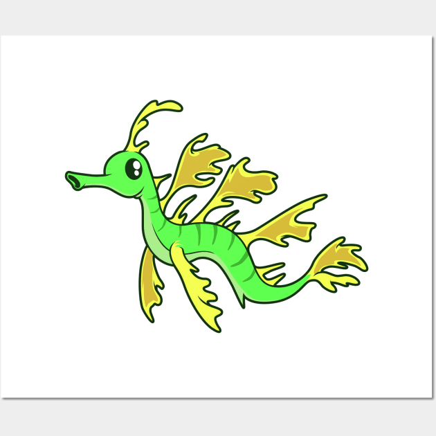 Kawaii Leafy seadragon Wall Art by Modern Medieval Design